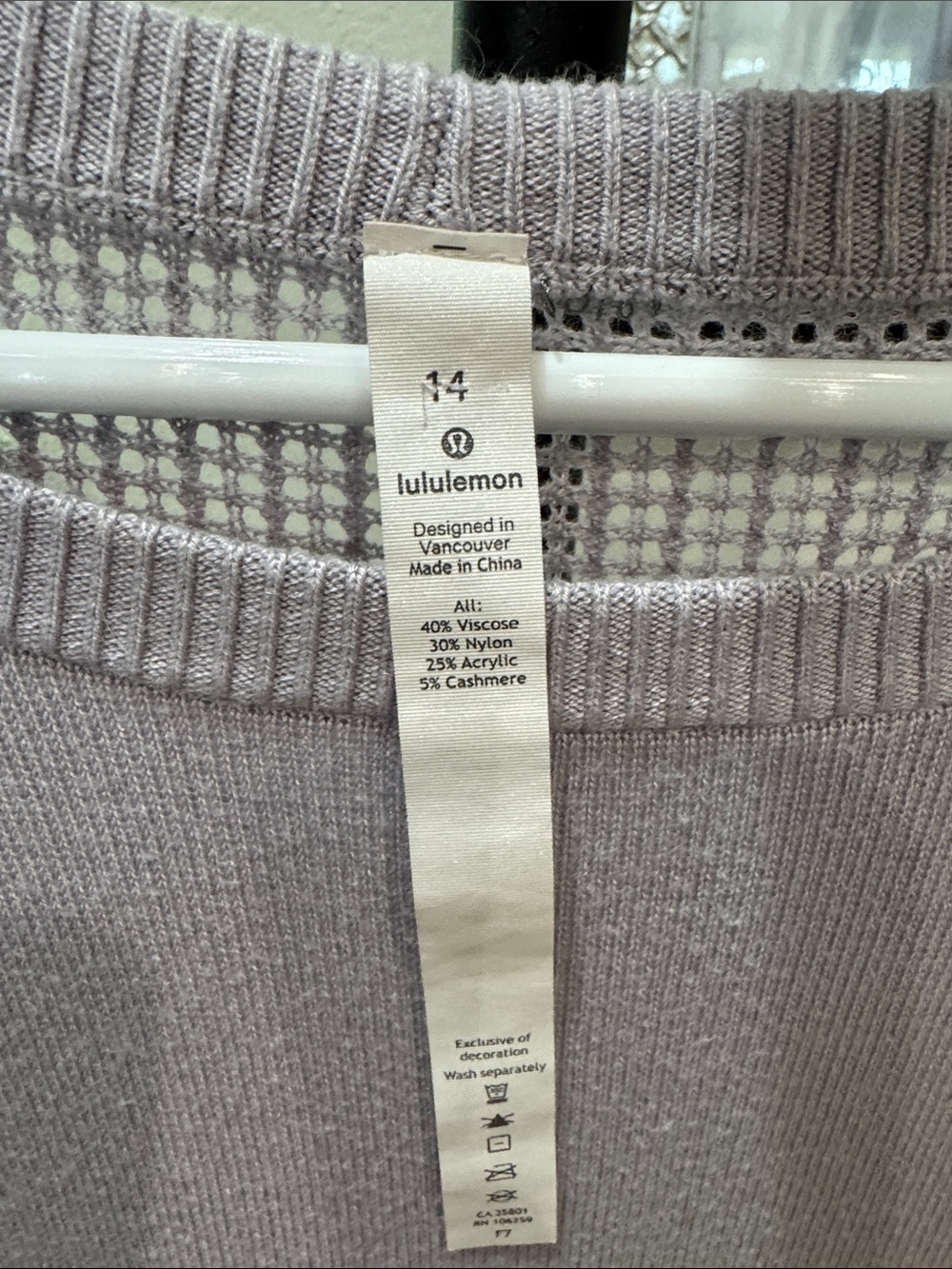 lululemon athletica Light Lavender Long-Sleeve Knit Pullover - Picture 2 of 4